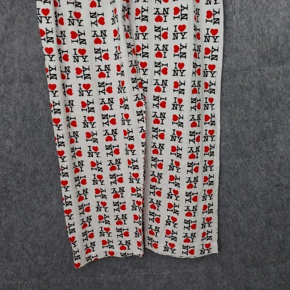 I Love NY Men Pajama Pants L Drawstring Graphic All Over‎ Logo Nostalgic - Picture 8 of 10